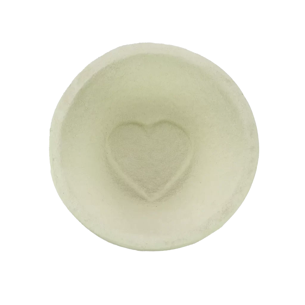 Woodpulp Banneton round with heart for bread 750g