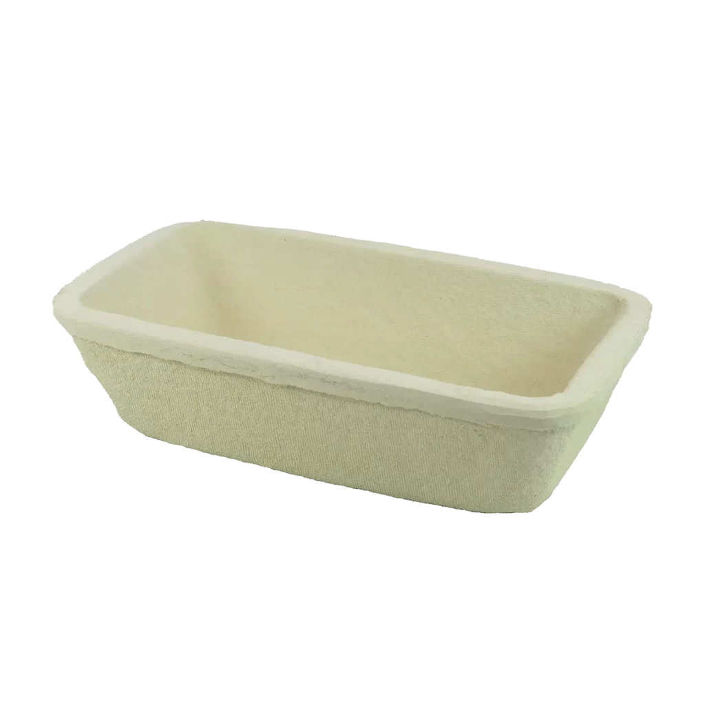 Wood pulp Banneton bread 0.75kg long angular with pretzel pattern